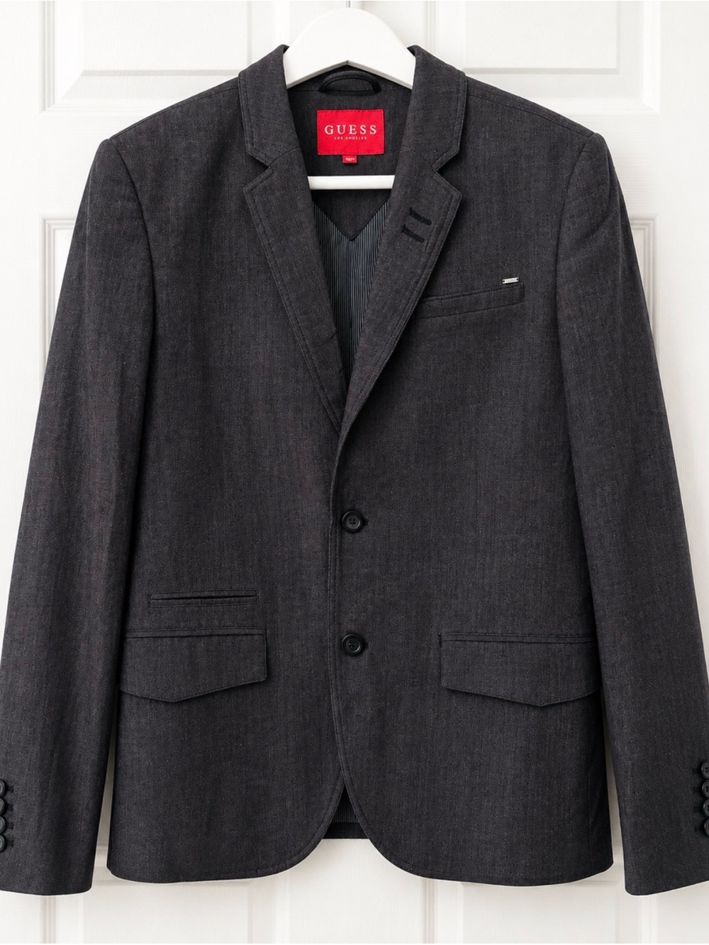 GUESS Charcoal Blazer Sport Coat Jacket Men’s Medium 2 Button Modern Fit